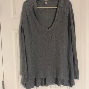 Free people grey waffle top